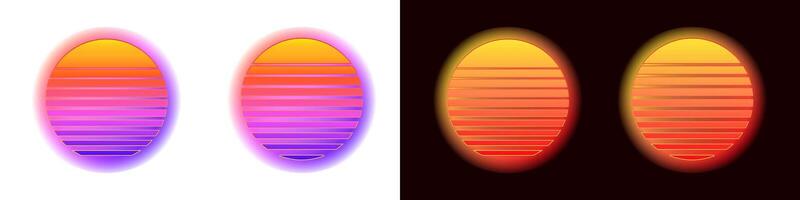 Abstract gradient shapes with stripes on split background vector