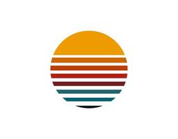 Retro sun circle with geometric shape from the eighties and nineties vector