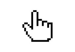 Pixelated cursor hand symbol on a white background vector