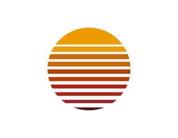 Retro sun circle with geometric shapes in eighties style vector