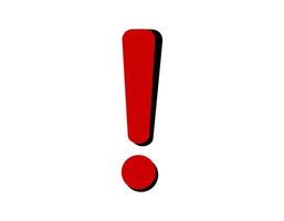 Large red exclamation mark icon on white background vector