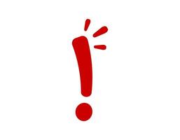 Red exclamation mark icon on a light background vector