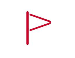 Red flag rune symbol on plain background vector