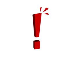 Red exclamation mark symbolizing alert or attention vector