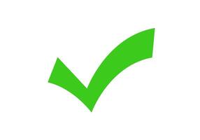Green check mark symbol for confirmation and agreement vector
