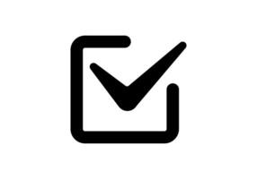 Simple black checkbox icon with checkmark inside the box vector
