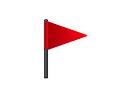 Red triangle warning flag on black pole vector