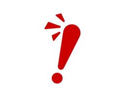 Red exclamation mark with alert lines vector