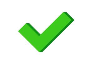 Green checkmark icon indicating approval or confirmation vector