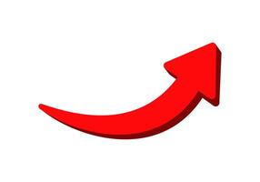 Red curved arrow pointing upward for direction vector