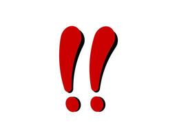Red exclamation marks illustration on white background vector