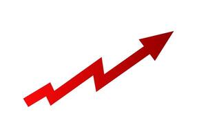 Red zigzag arrow pointing upward vector