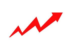 Red arrow rising upwards indicating growth vector