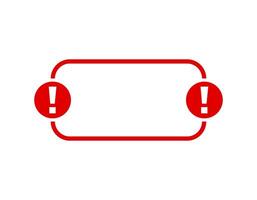 Warning sign with exclamation marks in red outline frame vector