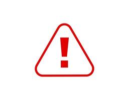 Warning sign with red exclamation mark in triangle frame vector