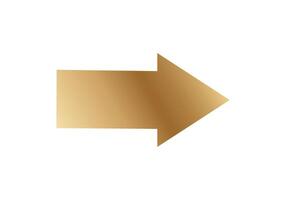 Golden arrow symbol pointing right for direction and guidance vector