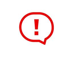 Warning sign with exclamation mark inside speech bubble vector