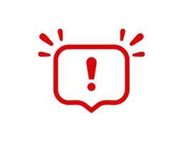Red exclamation warning sign in alert framework vector