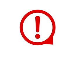 Red exclamation warning sign indicates caution and alert vector