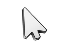 White arrow cursor symbol with black outline vector