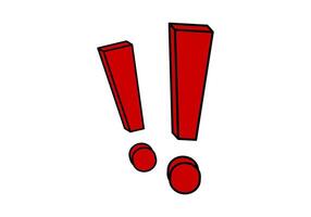 Red exclamation marks - bold symbols of attention and urgency vector