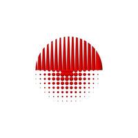 Retro geometric sun design with bold circular patterns vector