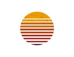 Retro sun circle in eighties style with geometric shapes vector