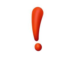 Bold red exclamation mark on white background vector