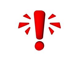 Red exclamation mark with triangular attention lines vector
