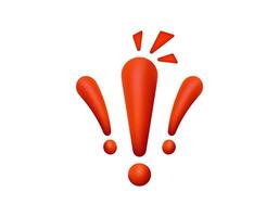 Red exclamation mark with symmetrical dots and lines vector
