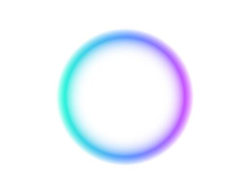 Colorful gradient circle with soft edges and halo effect
