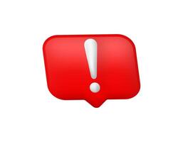 Bold red alert icon with exclamation mark for warnings vector