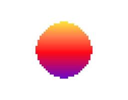 Retro eighties circle with gradient sunburst design vector