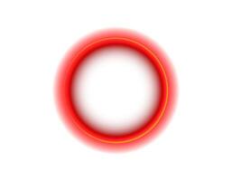 Red and white gradient circle with glowing halo effect vector