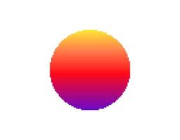 Retro sun with geometric circle design in vibrant eighties style vector