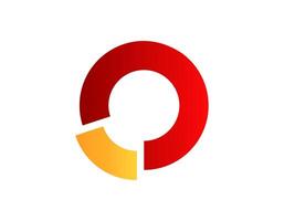 Abstract red and yellow circle design, modern shape art vector