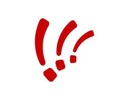 Red wifi signal icon on plain background vector