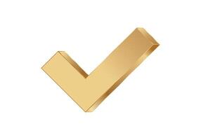 Golden checkbox icon for approval and validation vector