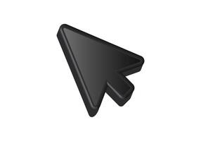 Black computer mouse cursor pointing right vector
