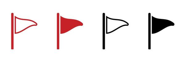 Red and black flag icons on white background vector