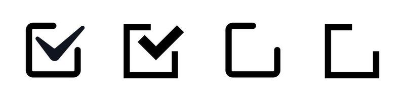 Simple checkmark and box icons for to-do lists vector