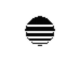 Retro sun circle in eighties style with geometric shape vector