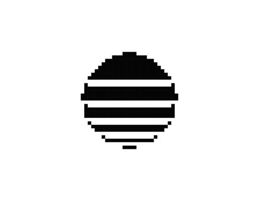 Retro sun circle in eighties style with geometric shape