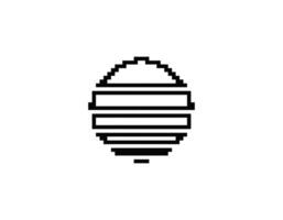 Retro sun circle with geometric design in eighties style vector