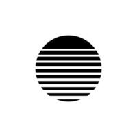 Retro sun circle with eighties-nineties geometric style vector