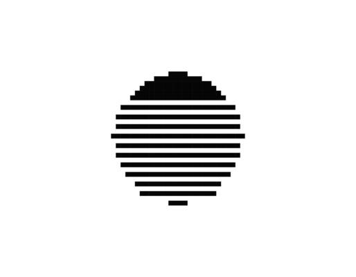 Retro sun with geometric shape in eighties and nineties style
