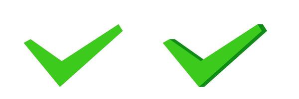 Green check marks for approval and success vector