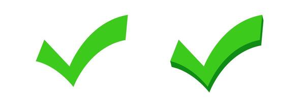 Two green checkmarks in different styles vector