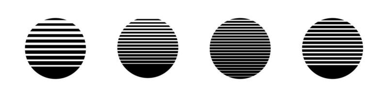 Four striped oval patterns in horizontal alignment vector