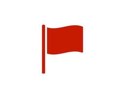 Red flag on simple pole waving in the wind vector